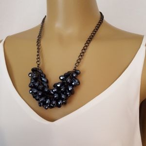 22" Adjustable Beaded Gunmetal Grey Necklace